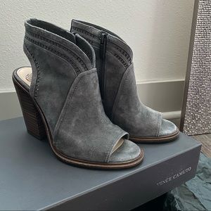 Vince Camuto Koral Peep Toe Bootie | Grey Suede